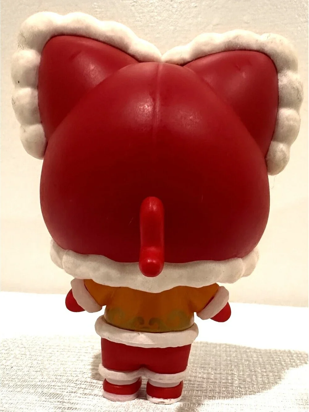 Red Cat Character Vinyl Figure with White Fur Trim